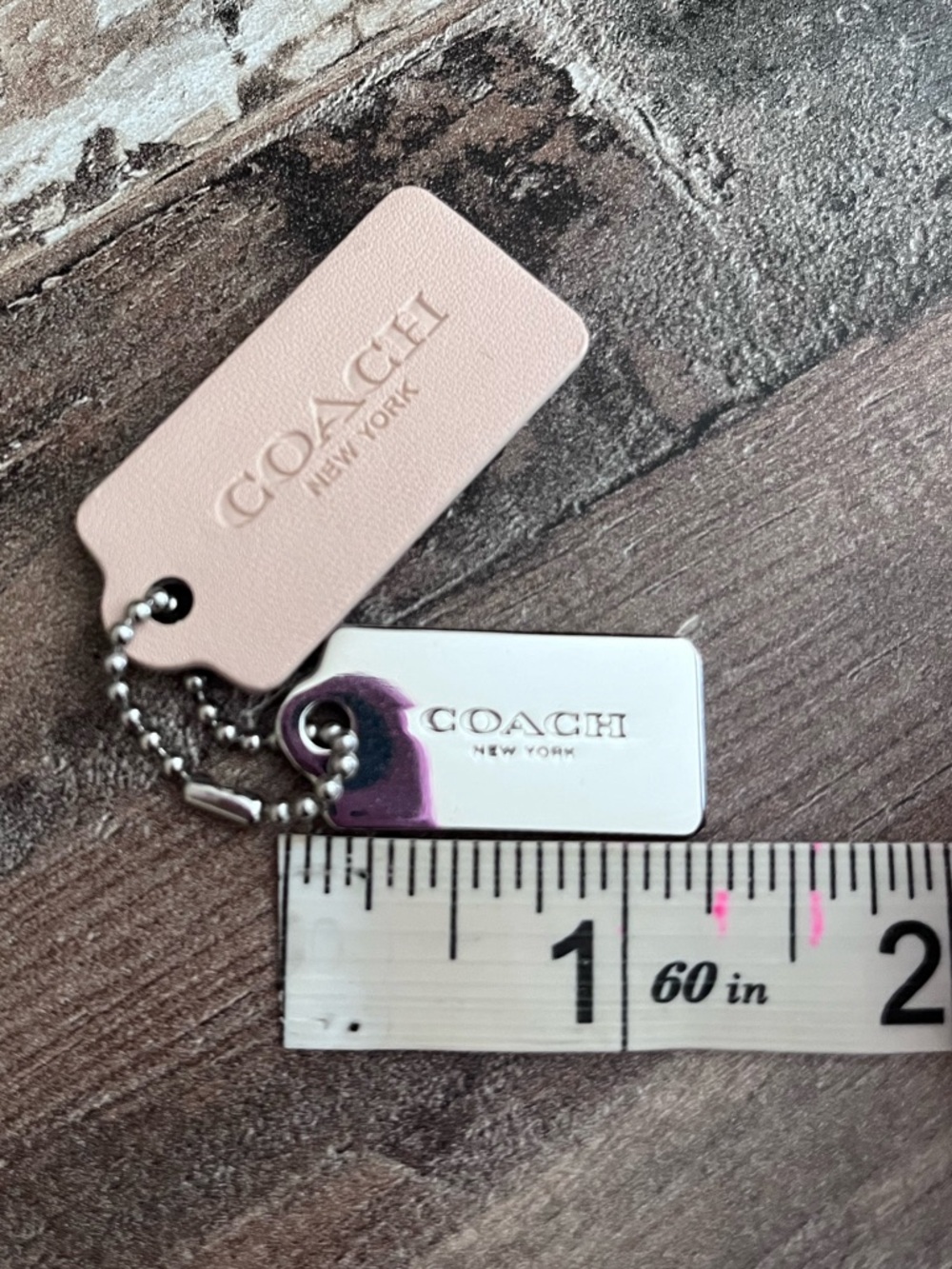 SALE! Coach Pink Leather and Silver Metal Tag Charms! - Picture 3 of 4